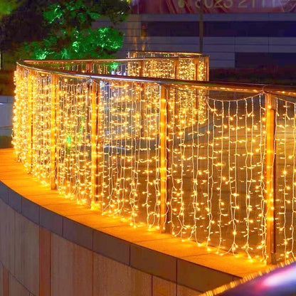 LED Christmas Icicle Curtain Lights