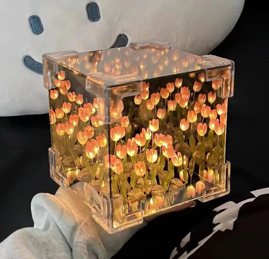 Creative DIY Tulip Flower Sea Cube Night Lamp