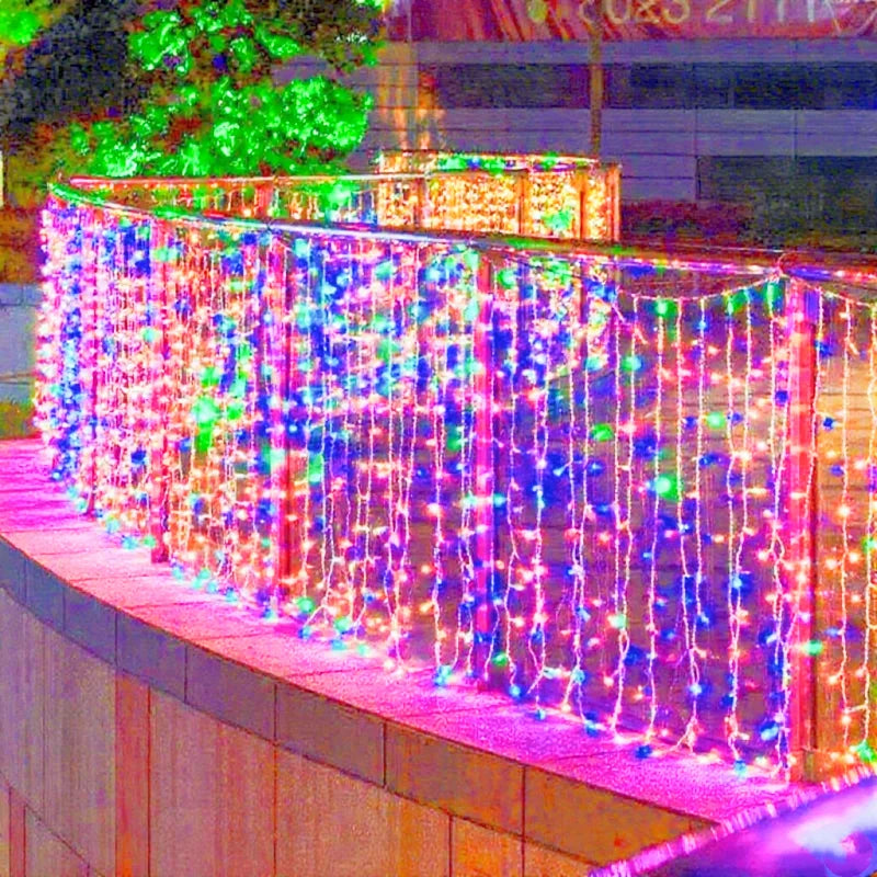 LED Christmas Icicle Curtain Lights