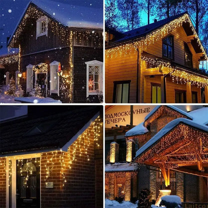 LED Christmas Icicle Curtain Lights