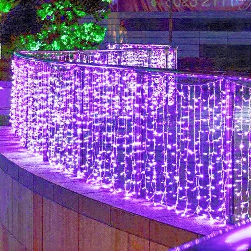 LED Christmas Icicle Curtain Lights