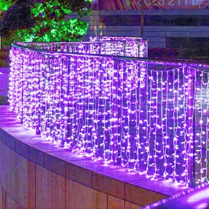 LED Christmas Icicle Curtain Lights