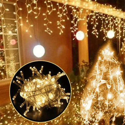 LED Christmas Icicle Curtain Lights