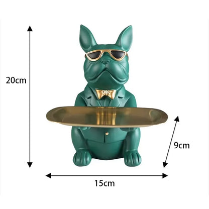 Luxury Bulldog Tray Statue