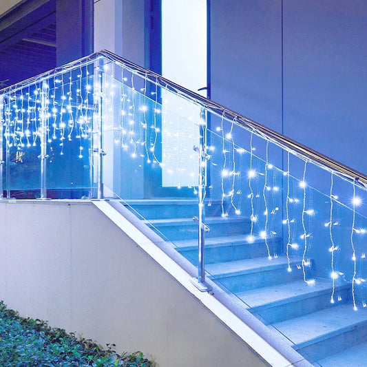 LED Christmas Icicle Curtain Lights