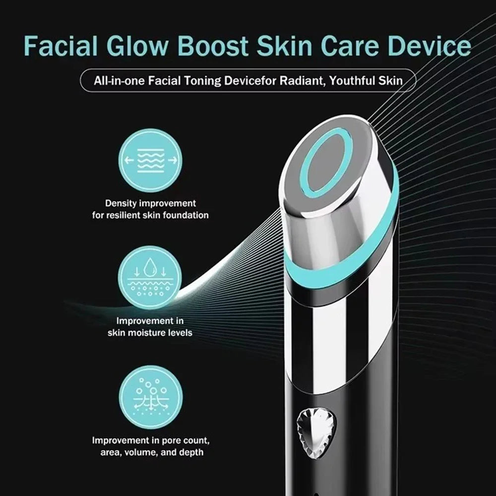 Age-R Booster™ 4-in-1 Skin Care Wand – Microcurrent, Red Light & Warm Facial Therapy