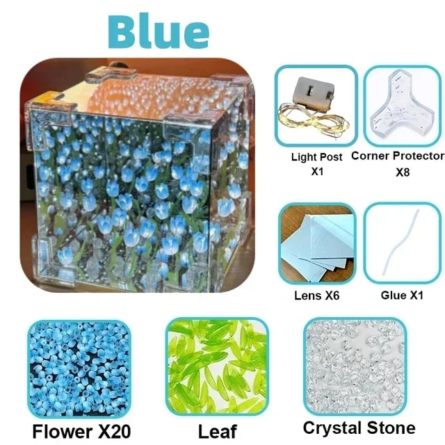 Creative DIY Tulip Flower Sea Cube Night Lamp