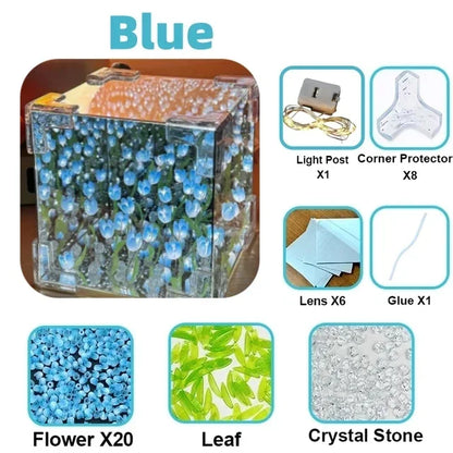 Creative DIY Tulip Flower Sea Cube Night Lamp