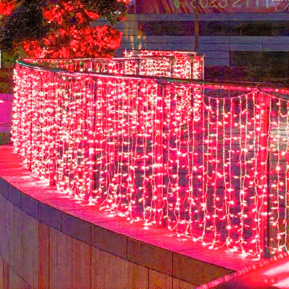 LED Christmas Icicle Curtain Lights