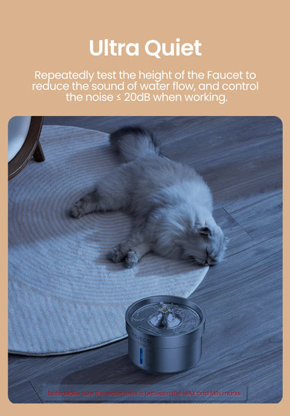 ROJECO Rechargeable Stainless Steel Cat Water Fountain