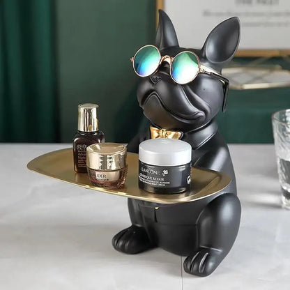 Luxury Bulldog Tray Statue
