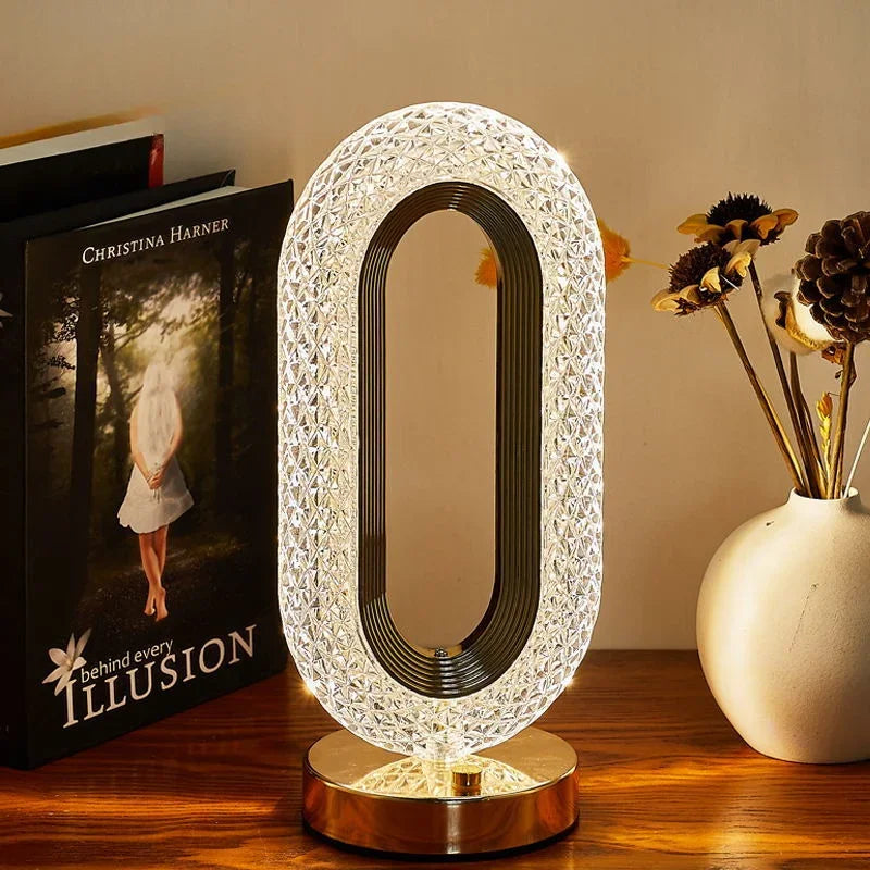 Rechargeable Crystal LED Night Light Lamp