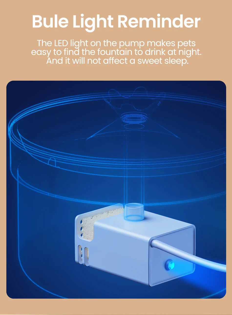 ROJECO Rechargeable Stainless Steel Cat Water Fountain