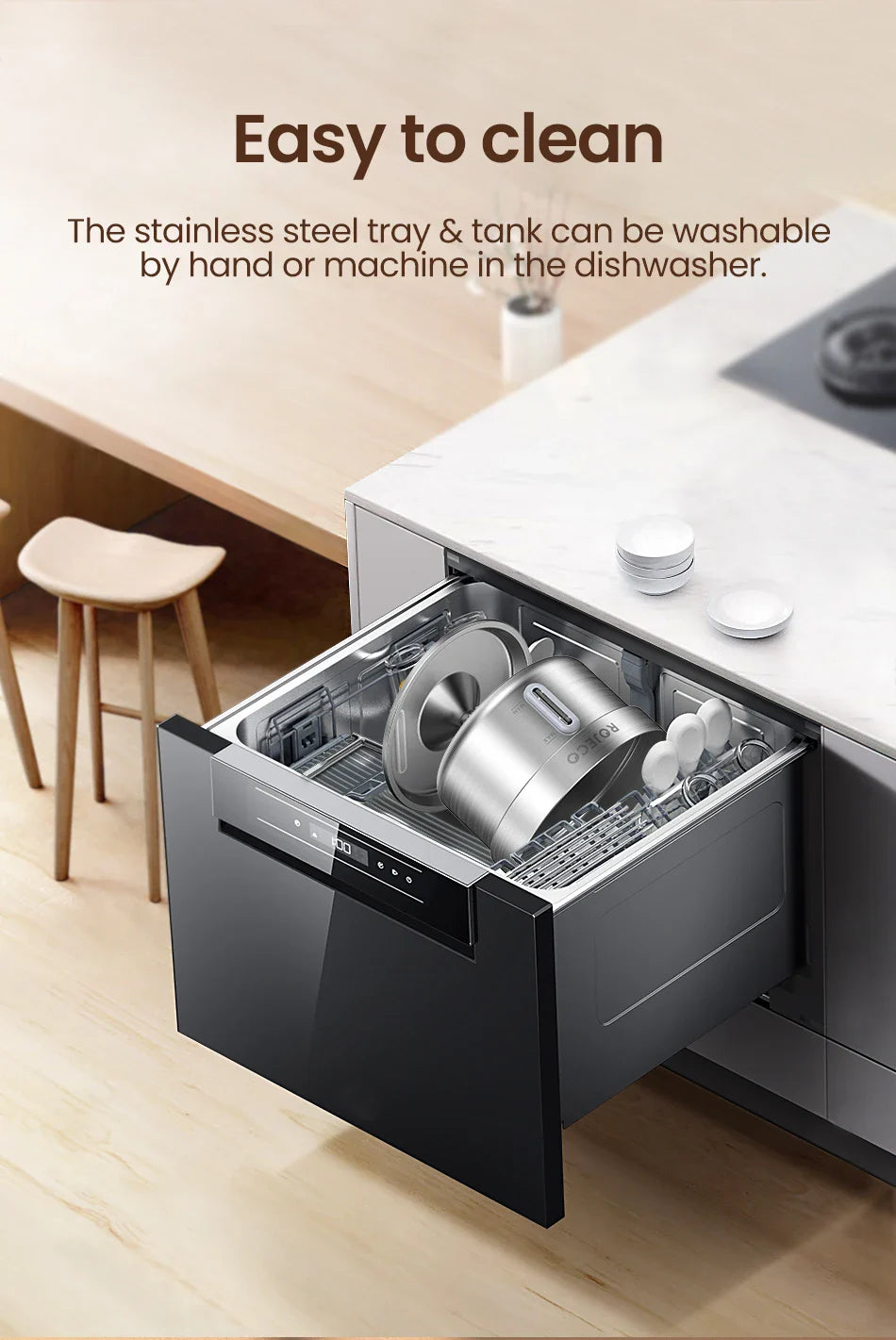 ROJECO Rechargeable Stainless Steel Cat Water Fountain