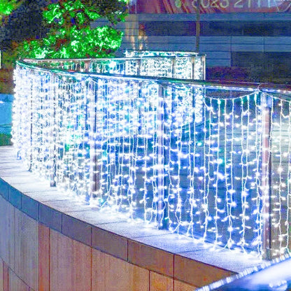 LED Christmas Icicle Curtain Lights