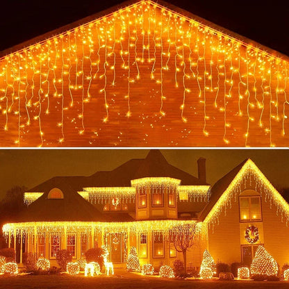 LED Christmas Icicle Curtain Lights