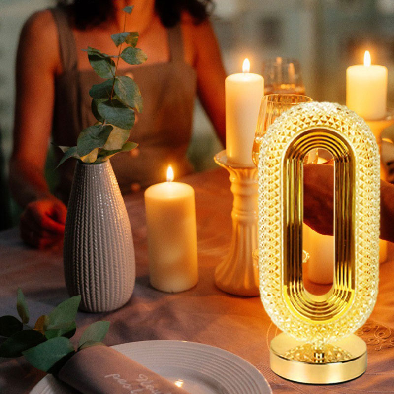 Rechargeable Crystal LED Night Light Lamp